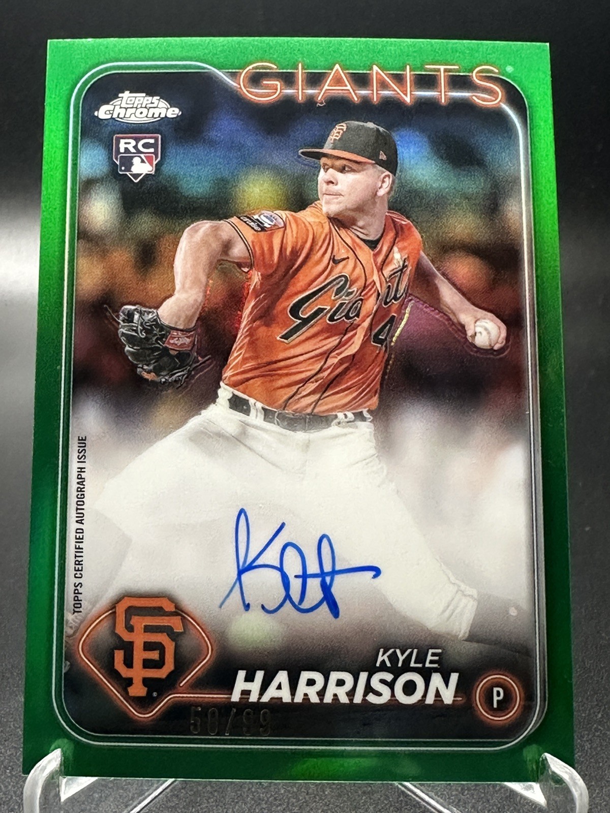 2024 Topps Chrome Rookie Auto Green /99 #RA-KH Kyle Harrison - San Francisco