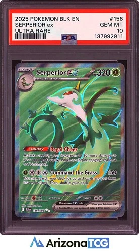 Pokemon 2025 Serperior ex 156/086 Ultra Rare Black Bolt GEM MINT PSA 10