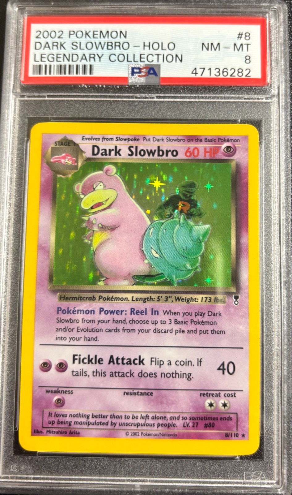 PSA 8 Dark Slowbro Holo 8/110 Legendary Collection 2002 Pokemon Card