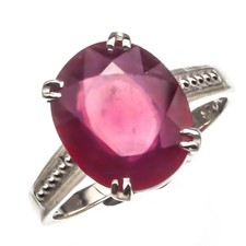 Natural 7.00 Carat Solid 925 Sterling Silver Handmade Ruby Ring