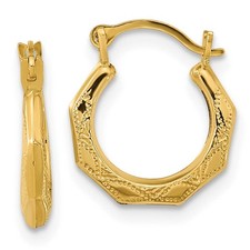 12mm Children's Geometric Hinged Post Hoop Earrings in 14k Gold