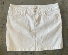 Banana Republic Y2K White Denim Mini Skirt with Front Pockets Size 10