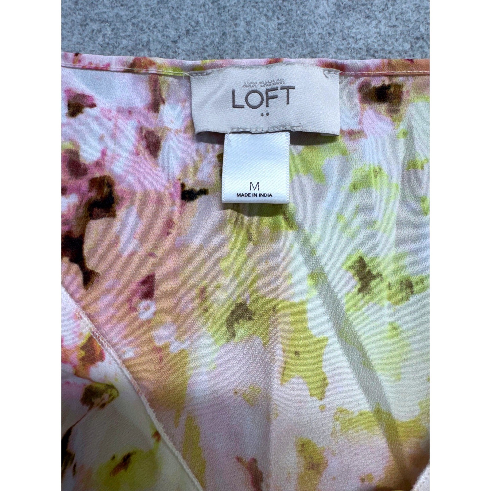 Ann Taylor Loft Blouse Womens Medium Multicolor Abstract Floral Sleeveless Top image 5
