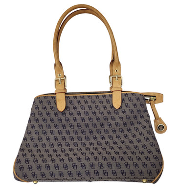 Dooney & Bourke Signature Print Buckle Pocket Satchel Hand Bag