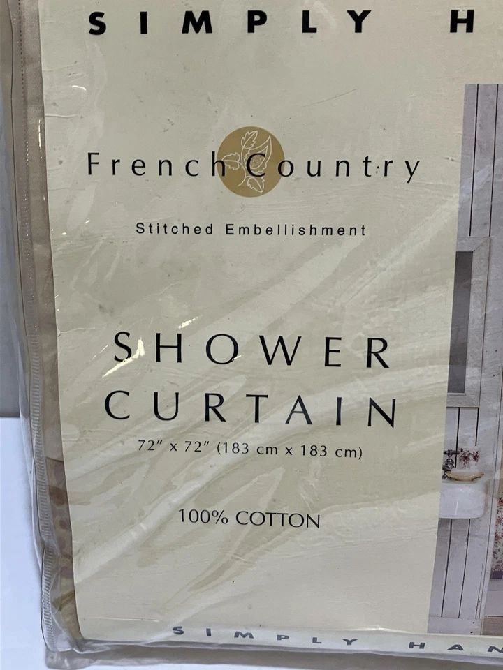 Cortina de Ducha French Country Marrón Verde Tela Floral Cabaña Simplemente Hecha a Mano Foto 2 de 4