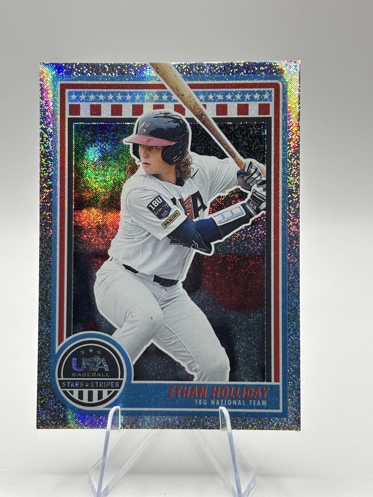2025 Panini Stars and Stripes USA Baseball #67 Ethan Holliday Speckle