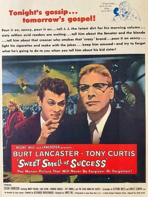 Original Film Poster  Sweet Smell of Success  1957 Tony Curtis, Burt Lancaster