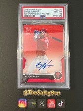 2021 Topps Now Road To Opening Day Bryce Harper Auto Red /10 PSA 10 POP 1