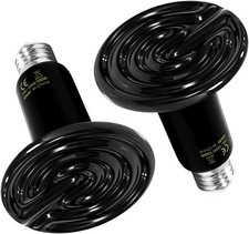Reptile Heat Lamp 100W 2Pack Ceramic Heat Emitter No Light Emitting Heat Bulbs