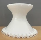 Vintage Fenton White Milk Glass Silver Crest Punchbowl Base Pedestal Stand