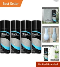 Luxurious Stone Texture Spray Paint - Matte Gray, 4 Cans - Easy Application