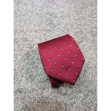 Christian Dior Silk Tie Burgundy Red Geometric Micro Pattern Made in USA Italy