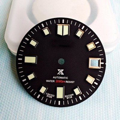 28.5mm dial with C3 luminescent coating,  for NH35 dive watch modification