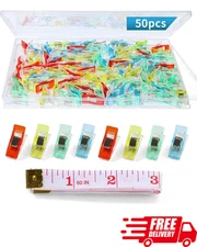 50 Pcs Sewing Clips for Fabric Quilting with Tape Measure Crafting Tools