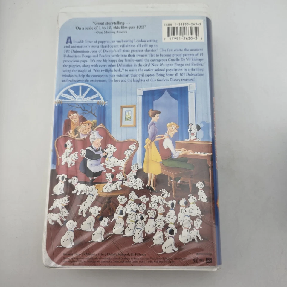 101 Dalmatians (VHS, 1992) Walt Disney **Buy 2 Get 1 Free** - Image 3 of 4