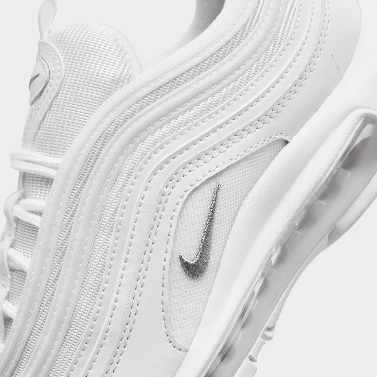 Airmax 97 Triple White Wolf Gray Sneakers,Size 12 Men’s,Comfort,Atletic Shoes ONLINE NOW ❗️ Nike Air Max 97 ▫️WHITE/WOLF GREY-BLACK  main image 3