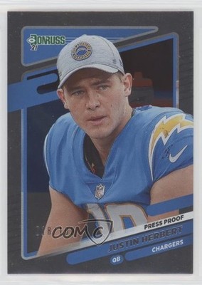 2021 Panini Donruss Photo Variation Press Proof Silver /100 Justin Herbert 1o3u