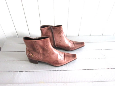 Bottines en cuir marron P 36 San Marina - Photo 1/4