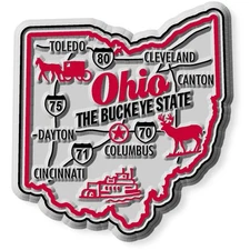 Ohio Premium State Magnet by Classic Magnets, 2.2" x 2.4"