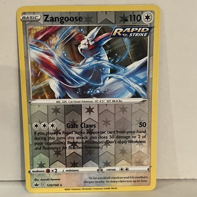Zangoose Rare Reverse Holo Colorless Chilling Reign Pokemon TCG Card 120/198