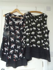 x2 Tops Size 26 TU black elephant print sleeveless SUmmer Easy wear blouses