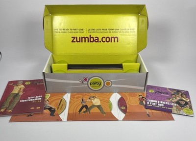 ZUMBA Fitness JOIN THE PARTY 4 DVD SET with 2 Toning Weight Sticks