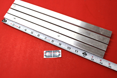 4 Pieces 1/2 X 3/4 Aluminum 6061 Flat Bar - 14" Long Solid Extruded Mill Stock