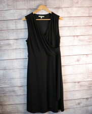 41 Hawthorn 1X Plus Size Black Wrap Sleeveless Dress 