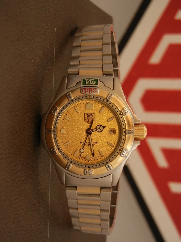 TAG Heuer Ladies 4000 Series 2-Tone Watch GOLD Dial. Rare and