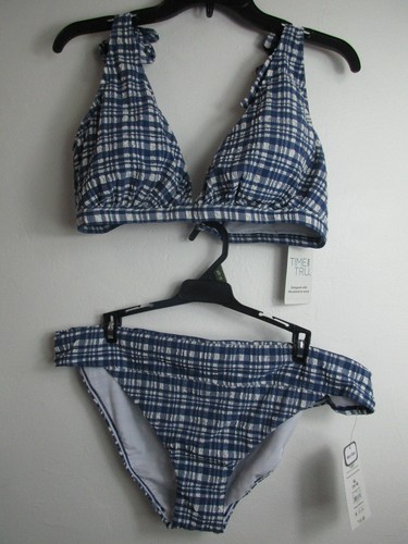 Top de bikini Time and Tru para mujer XL Multi Seersucker elástico lazo hombro tiro medio - Imagen 3 de 11