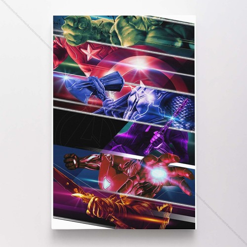 Avengers Poster Canvas Endgame Movie Superhero Marvel Art Print #8168 ...