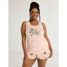Joyspun Women's Tank Top and Shorts Pajama Set 2-Piece Size 3X