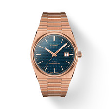Tissot PRX Rose Gold Tone 40mm Powermatic 80 Blue Dial Watch-Mechanical watch