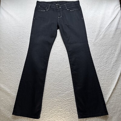 Designer Beaded Black Boot Cut Jeans Wmn Sz 32 Boutique Flare USA Posh@play  39