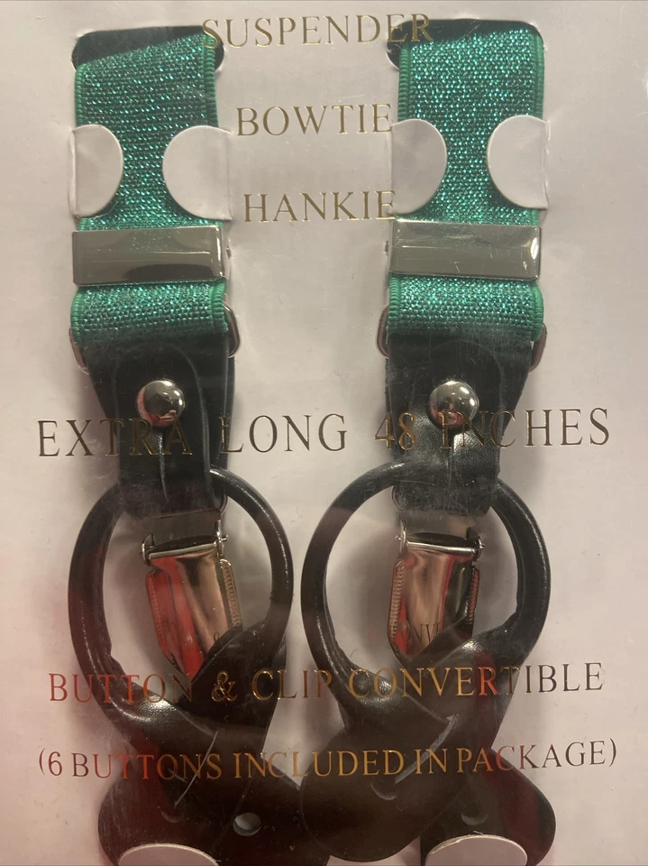 Nuevo Pañuelo Pañuelo con Tirantes Vesuvio Napoli Espalda Y Para Hombre Verde Brillo Metálico Foto 3 de 3