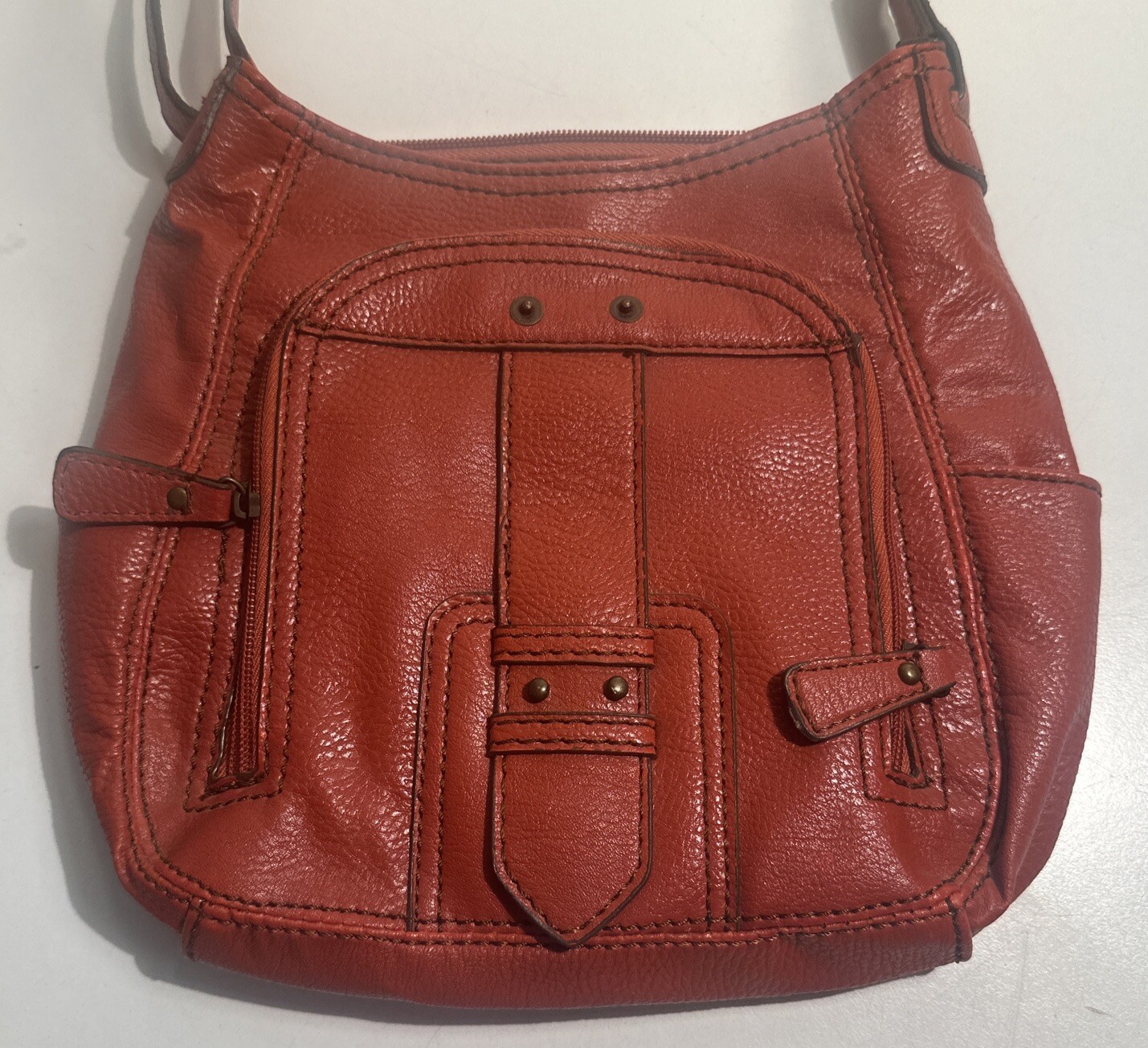 ST. JOHN'S BAY “Paprika” Bag Adjustable Handbag Medium 5 Compartment RARE COLOR image 2
