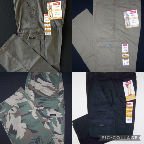 Men's Wrangler Flex Cargo Pants Relaxed Fit w/ Tech Pocket CHOOSE COLOR & SIZE - Picture 1 of 60