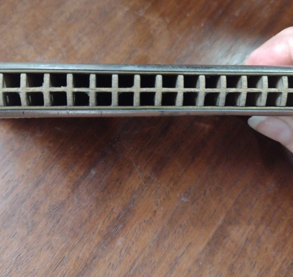 CAÑAS METÁLICAS CAMPANA ECO M HOHNER VINTAGE RARAS ARMÓNICA DE DOS CARAS - ALEMANIA Foto 3 de 4