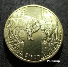 COMMEMORATIVE COIN OF POLAND - ANIMALS OF THE WORLD BISON - ZUBR (UNC)