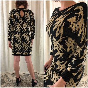 black mini sweater dress