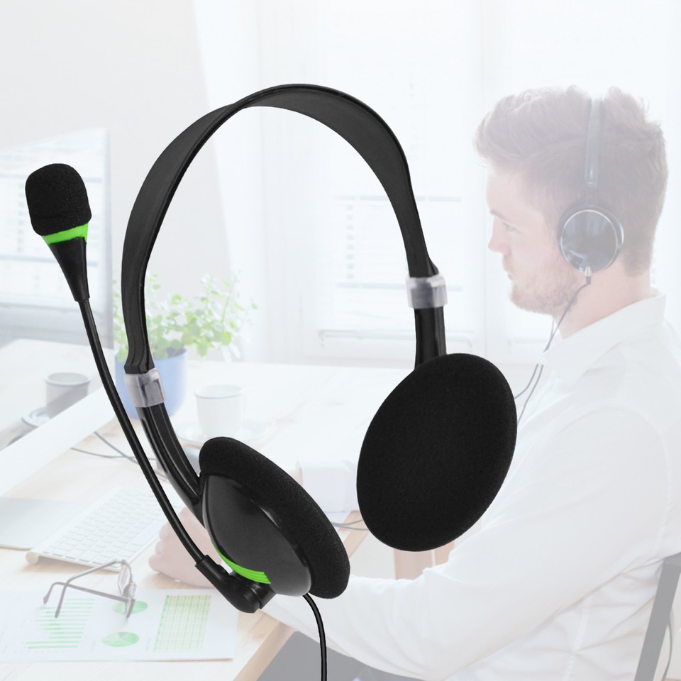 USB Headset With Microphone Noise Cancelling Computer Headphones FFG eBay