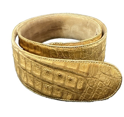 Donna Karan genuine alligator skin belt, L Donna Karan Wide Crocodile Belt - Black Belts, Accessories  main image 4