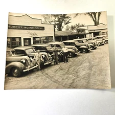 1930's Orig Photo Murphy Motor Co Inc Terrplane Dealer With Shell Gas Sign