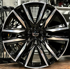 24 Inch Escalade Sport Style Black Polish Fr90 Wheels Silverado Rims Sierra