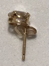 14K YELLOW GOLD EARRING CZ ONE EARRING