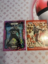 2023 Panini Prizm Pink Disco 06/15 Denico Autry + 1990 Pro Set Mike Johnson Pro 