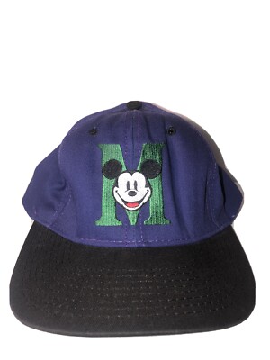 VTG Mickey Mouse SnapBack Hat Cap Walt Disney Logo Baseball