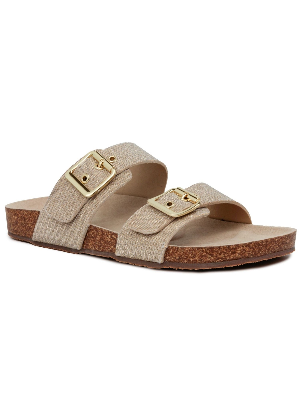 Женские босоножки на платформе JONES NEW YORK Womens Gold Double Band CorkWeslee на платформе 9 м