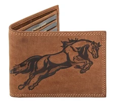 Horse Rodeo Men Western Wallet Bifold Style Cartera de Hombre Caballo