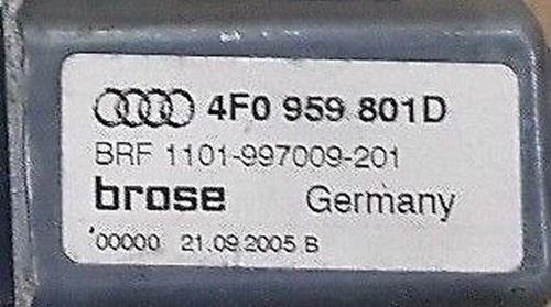 AUDI A6 C6 2004-2011 LEFT SIDE FRONT DOOR WINDOW REGULATOR MOTOR 4F0959801D - Bild 4 von 4